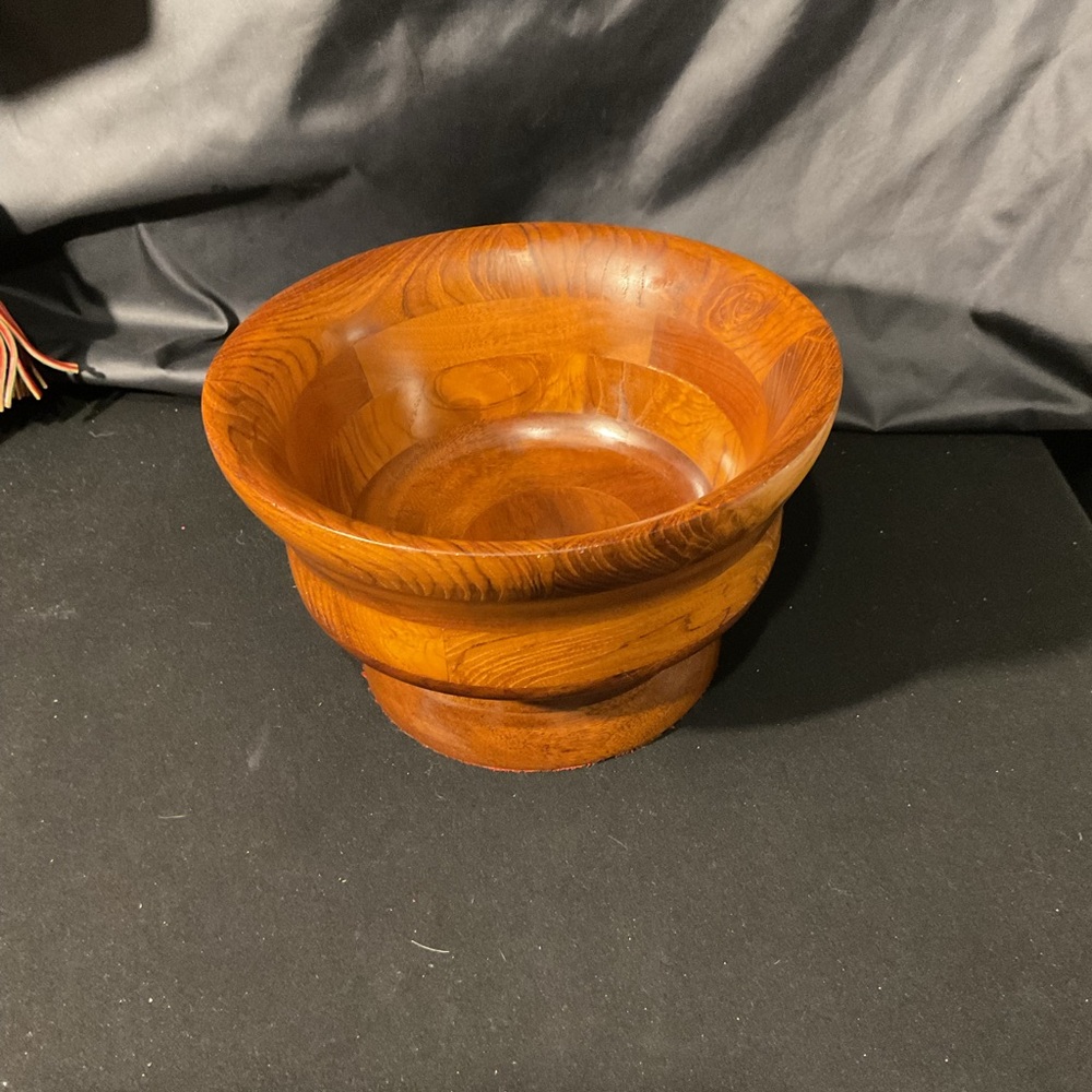 Handcrafted Cherry & Other Blended Wood Food/Decor Grade Bowl 9.5 X 6